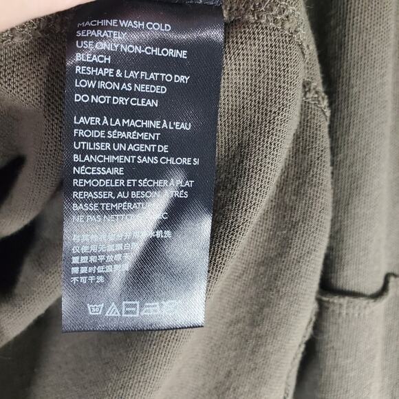 We The Free Womens Dark Green Long Cuffed Sleeve Distressed V-Neck Henley Size M - Picture 6 of 7